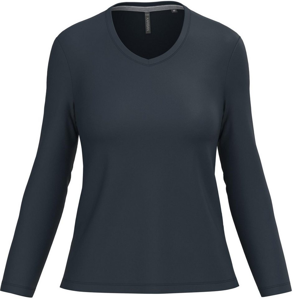Kariban Langarmshirt Damen Langarmshirt Ladies' long sleeve V-neck T-shirt von Kariban
