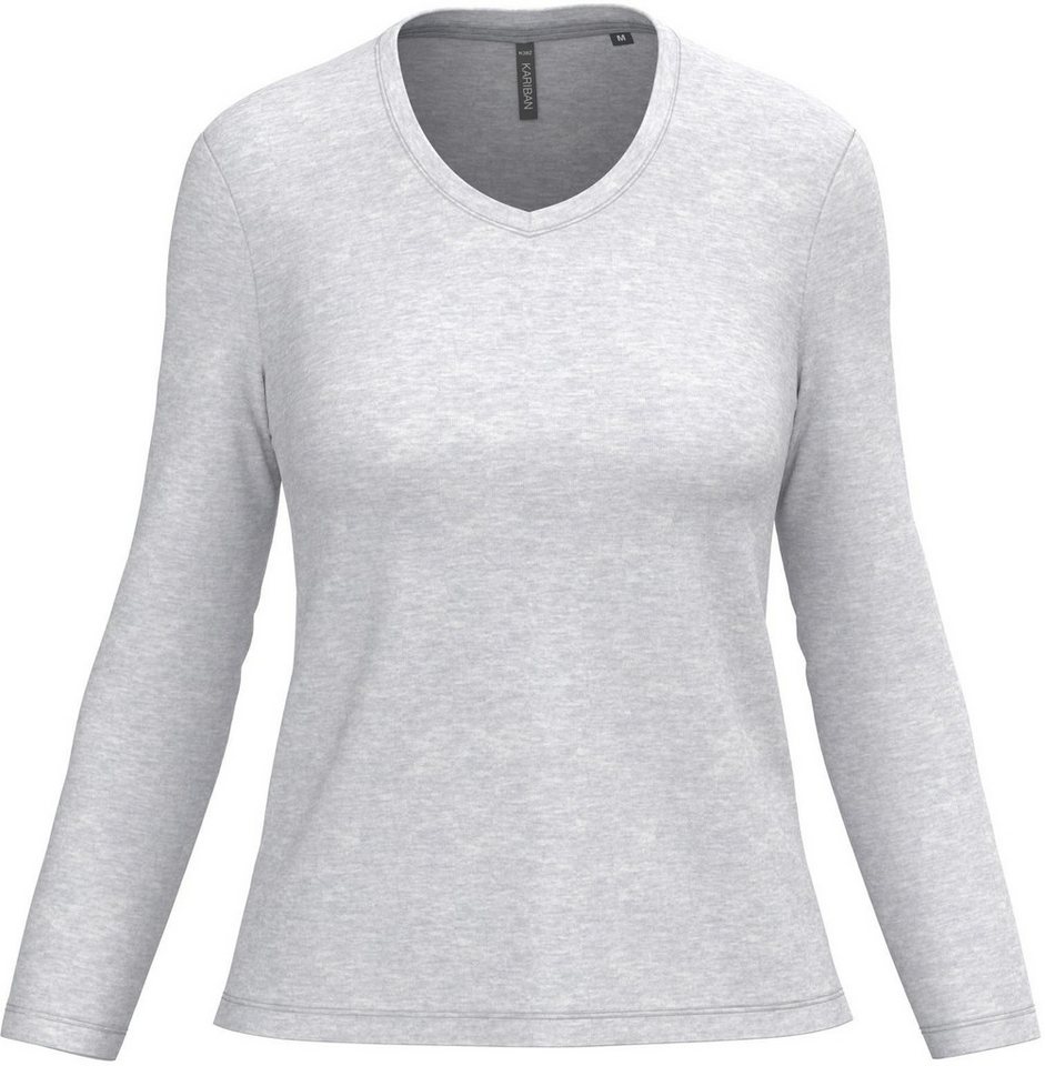 Kariban Langarmshirt Damen Langarmshirt Ladies' long sleeve V-neck T-shirt von Kariban