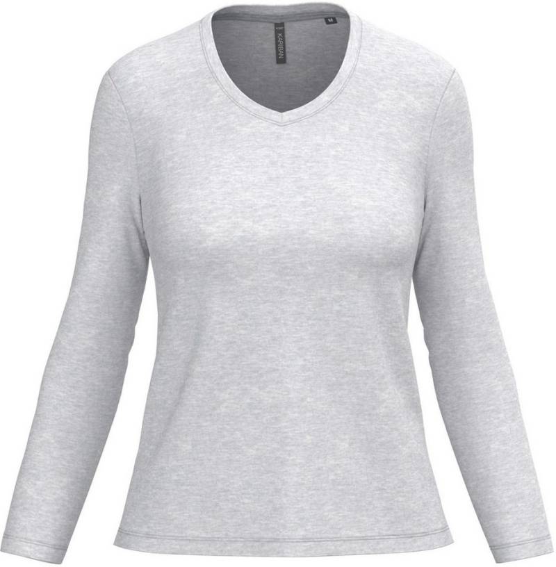 Kariban Langarmshirt Damen Langarmshirt Ladies' long sleeve V-neck T-shirt von Kariban
