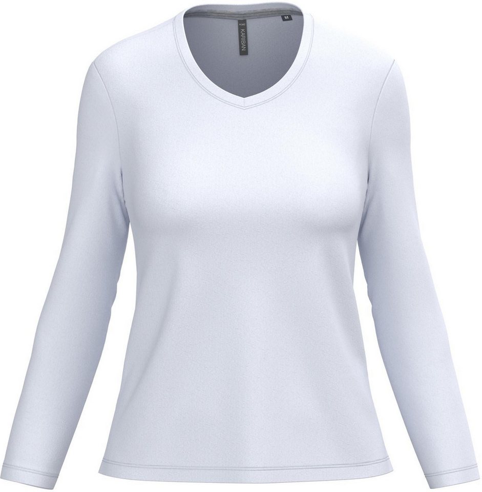 Kariban Langarmshirt Damen Langarmshirt Ladies' long sleeve V-neck T-shirt von Kariban