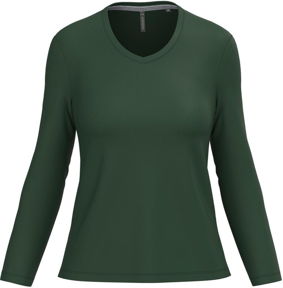 Kariban Langarmshirt Damen Langarmshirt Ladies' long sleeve V-neck T-shirt von Kariban