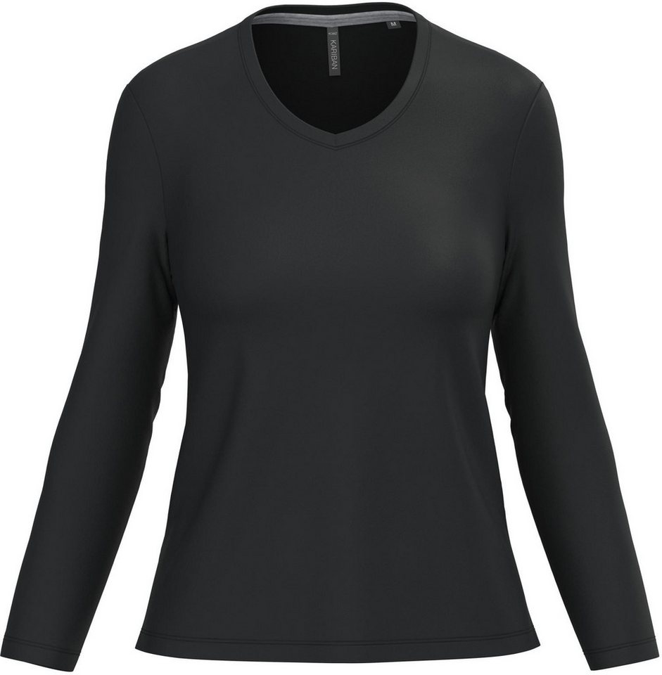Kariban Langarmshirt Damen Langarmshirt Ladies' long sleeve V-neck T-shirt von Kariban