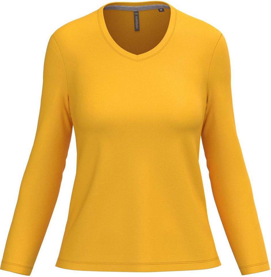 Kariban Langarmshirt Damen Langarmshirt Ladies' long sleeve V-neck T-shirt von Kariban