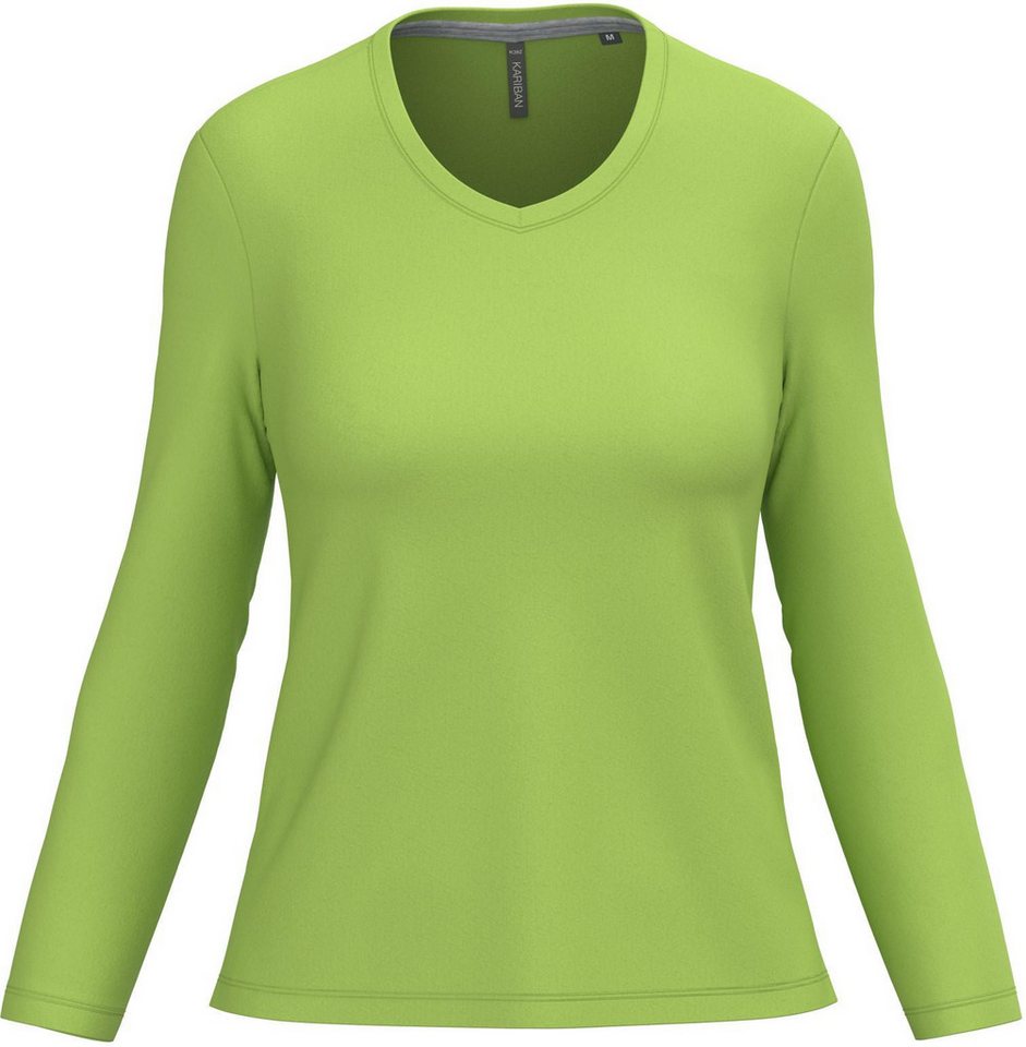 Kariban Langarmshirt Damen Langarmshirt Ladies' long sleeve V-neck T-shirt von Kariban
