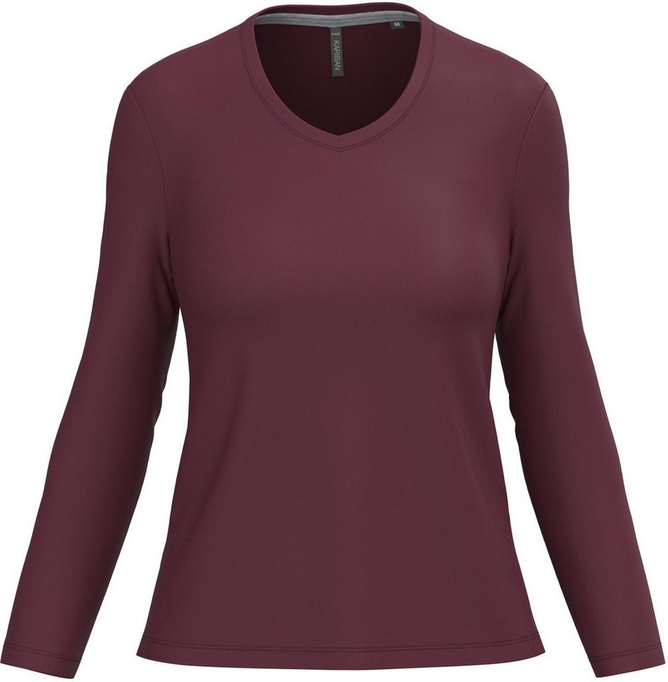Kariban Langarmshirt Damen Langarmshirt Ladies' long sleeve V-neck T-shirt von Kariban