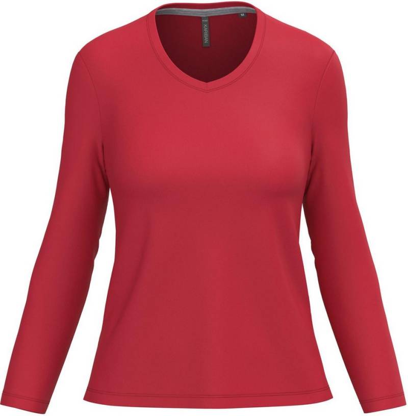 Kariban Langarmshirt Damen Langarmshirt Ladies' long sleeve V-neck T-shirt von Kariban