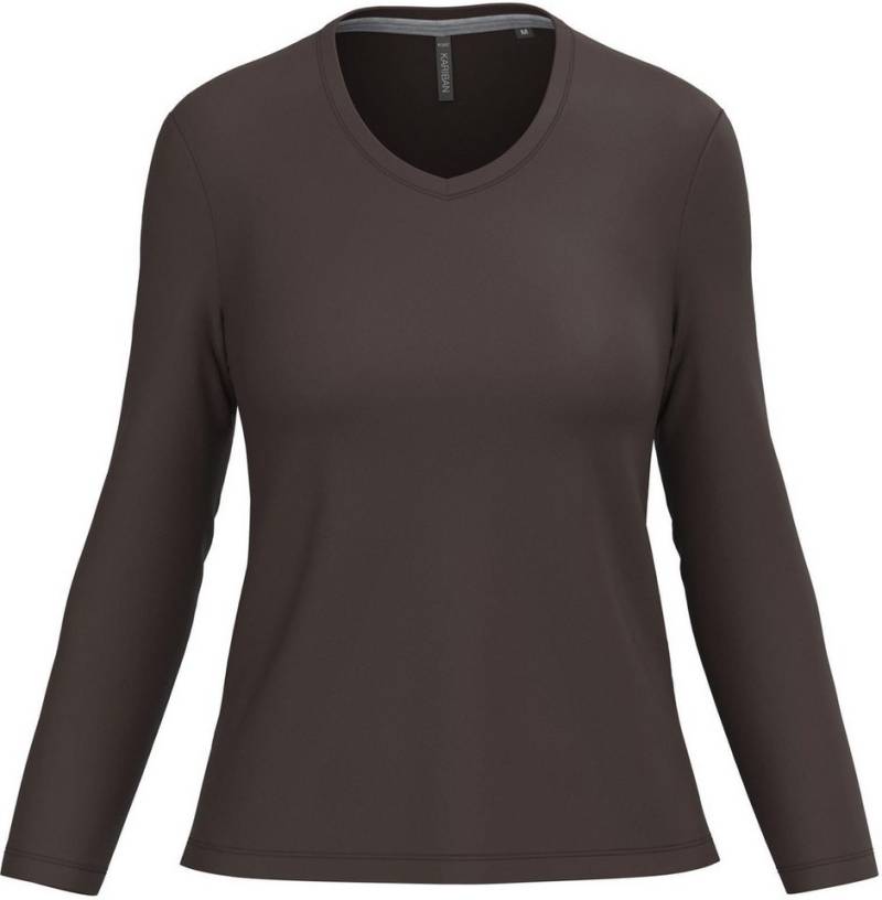 Kariban Langarmshirt Damen Langarmshirt Ladies' long sleeve V-neck T-shirt von Kariban