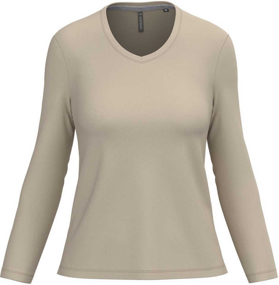 Kariban Langarmshirt Damen Langarmshirt Ladies' long sleeve V-neck T-shirt von Kariban