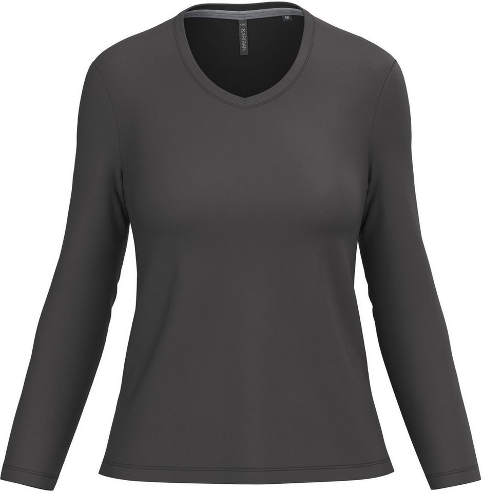Kariban Langarmshirt Damen Langarmshirt Ladies' long sleeve V-neck T-shirt von Kariban