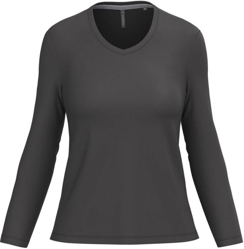 Kariban Langarmshirt Damen Langarmshirt Ladies' long sleeve V-neck T-shirt von Kariban