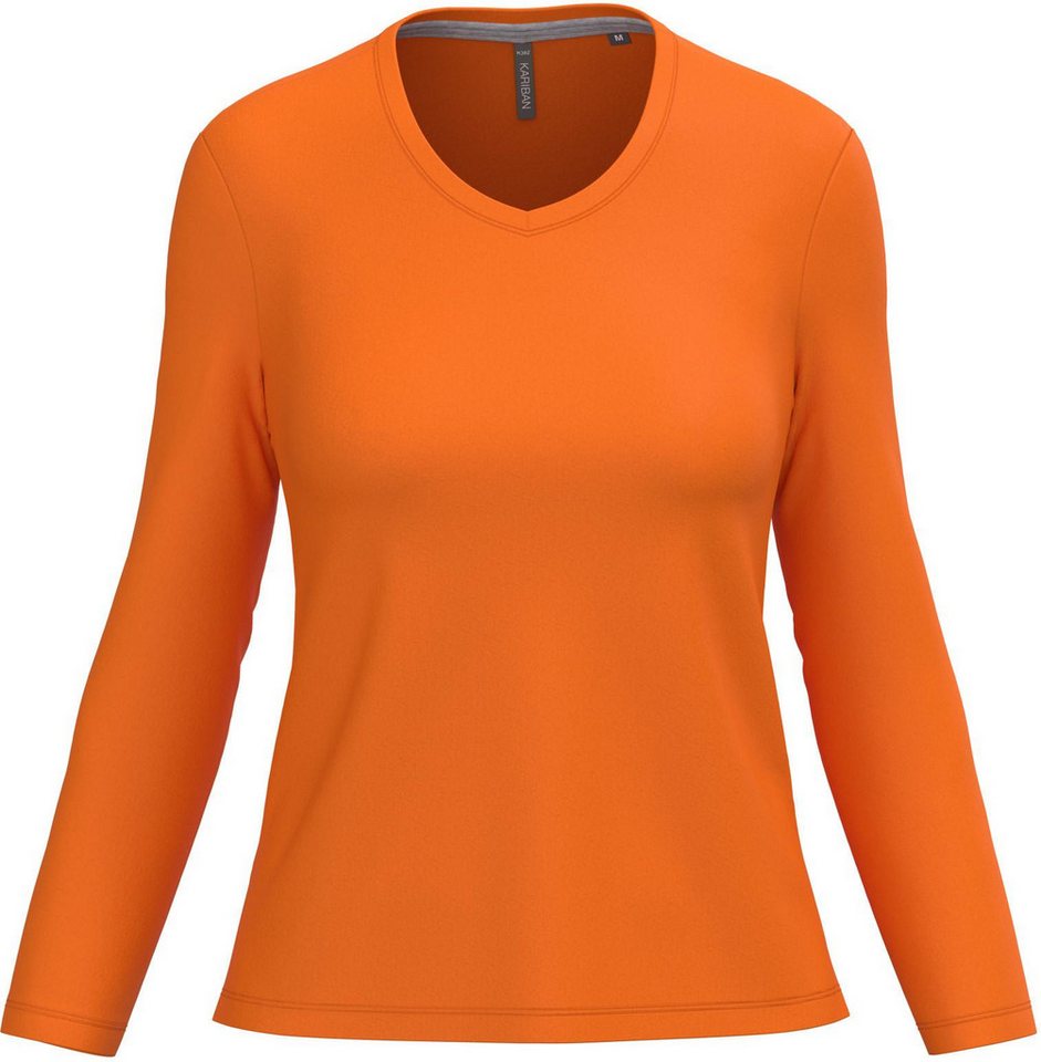 Kariban Langarmshirt Damen Langarmshirt Ladies' long sleeve V-neck T-shirt von Kariban