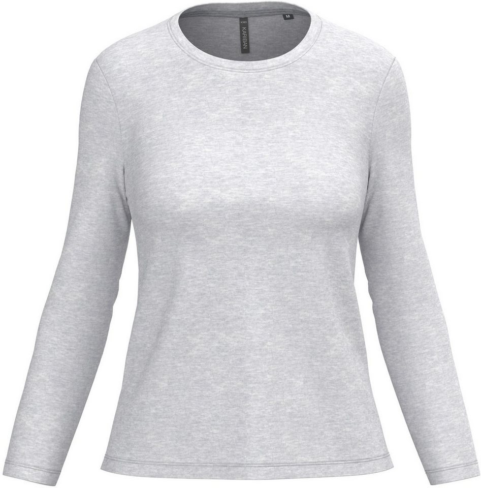 Kariban Langarmshirt Langarmshirt Damen Ladies' long-sleeved crew neck T-shirt von Kariban