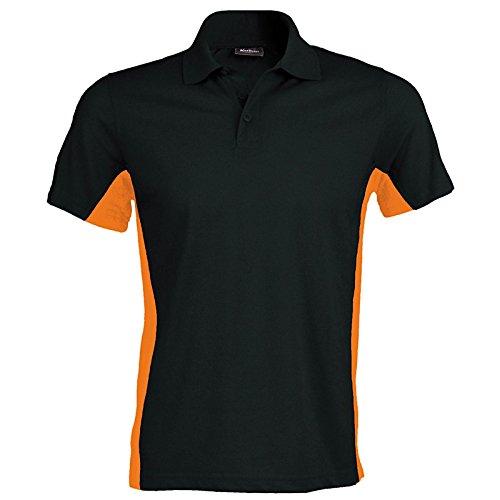 Kariban New Herren Flagge Polo-Shirt Gr. X-Large, Black/Orange von Kariban