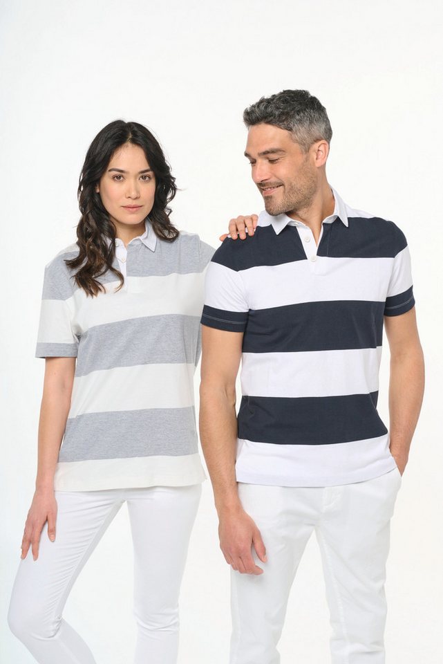 Kariban Poloshirt Gestreiftes Polohemd mit kurzen Ärmeln, Unisex von Kariban