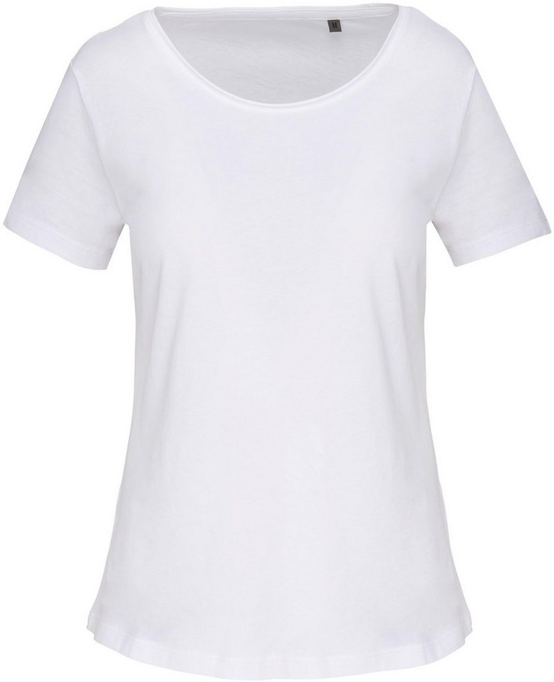 Kariban Rundhalsshirt Bio-T-Shirt für Damen mit kurzen Ärmeln und ungesäumtem Hals von Kariban