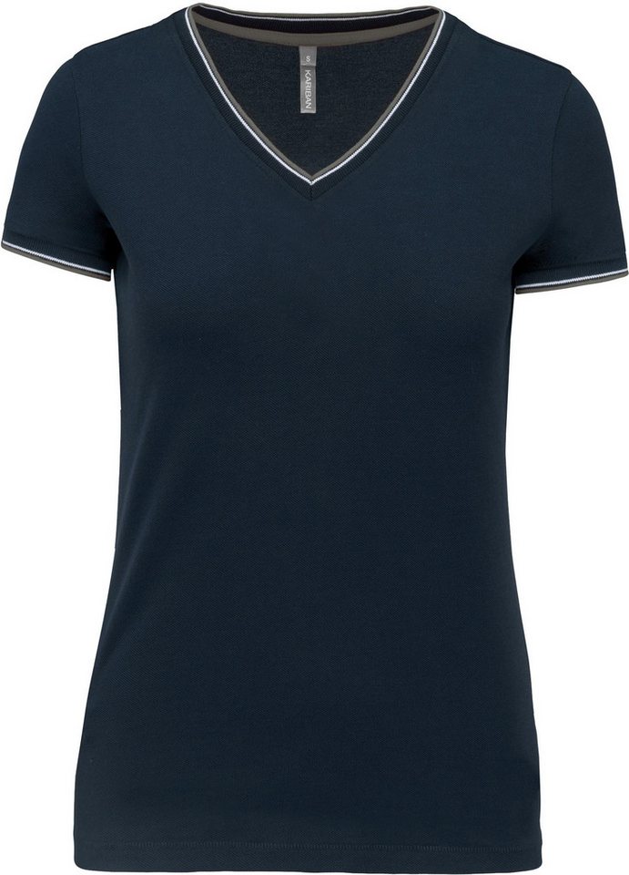 Kariban Rundhalsshirt Damen T-Shirt Ladies piqué knit V-neck T-shirt von Kariban
