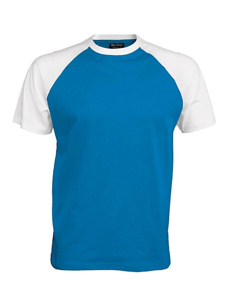Kariban Rundhalsshirt Kariban Herren Baseball T-Shirt Baumwolle Kontrast Kurzarm Shirt von Kariban