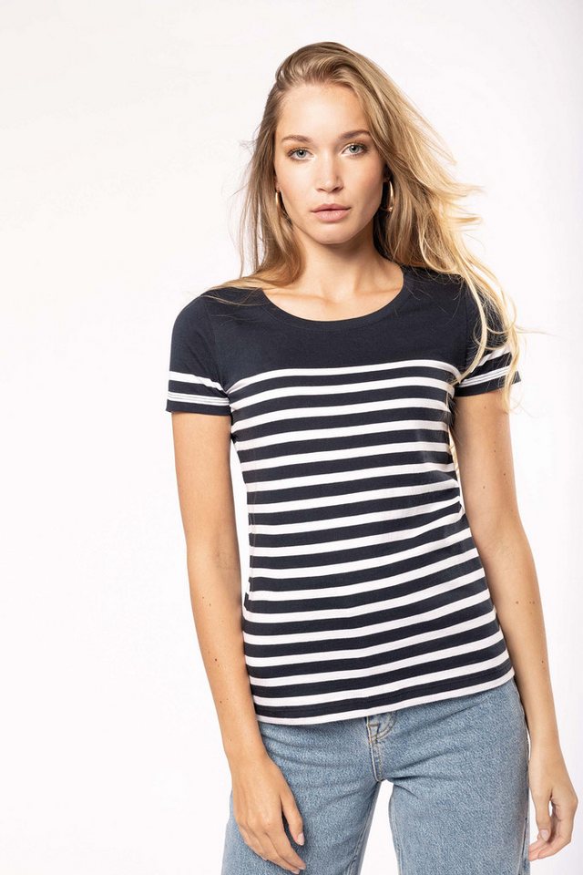 Kariban T-Shirt T-Shirt im Marine-Stil mit Rundhalsausschnitt Bio Damen von Kariban