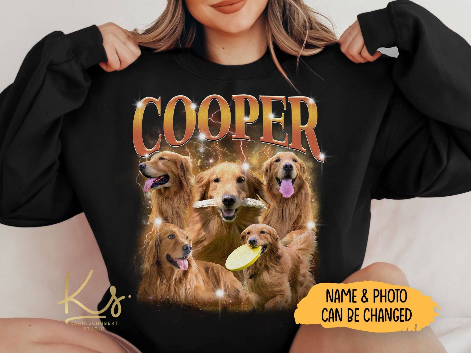 Benutzerdefiniertes Retro Hunde-Bootleg-Sweatshirt, Benutzerdefiniertes Versions-Sweatshirt Des Hundenamens, Benutzerdefinierte Benutzerdefiniertes Retro Hunde-Bootleg-Sweatshirt, Benutzerdefiniertes Versions-Sweatshirt Des Hundenamens, Benutzerdefinierte von KarinSchubertStudio