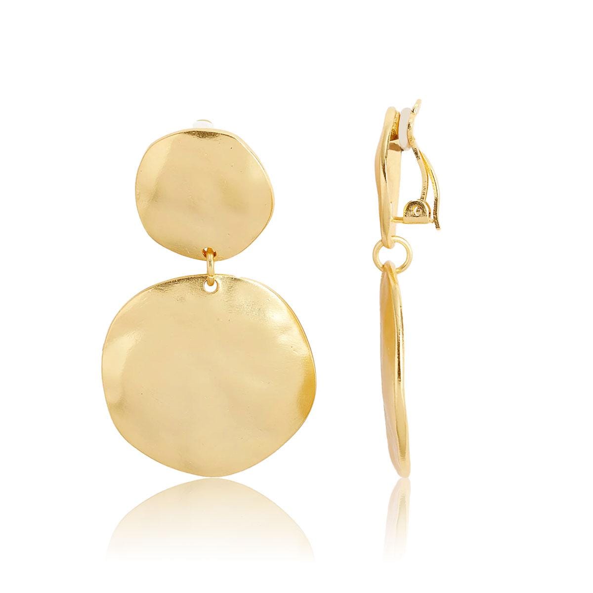 Doppelscheibe Ohrclips - Statement Schmuck Designer Karine Sultan von KarineSultan