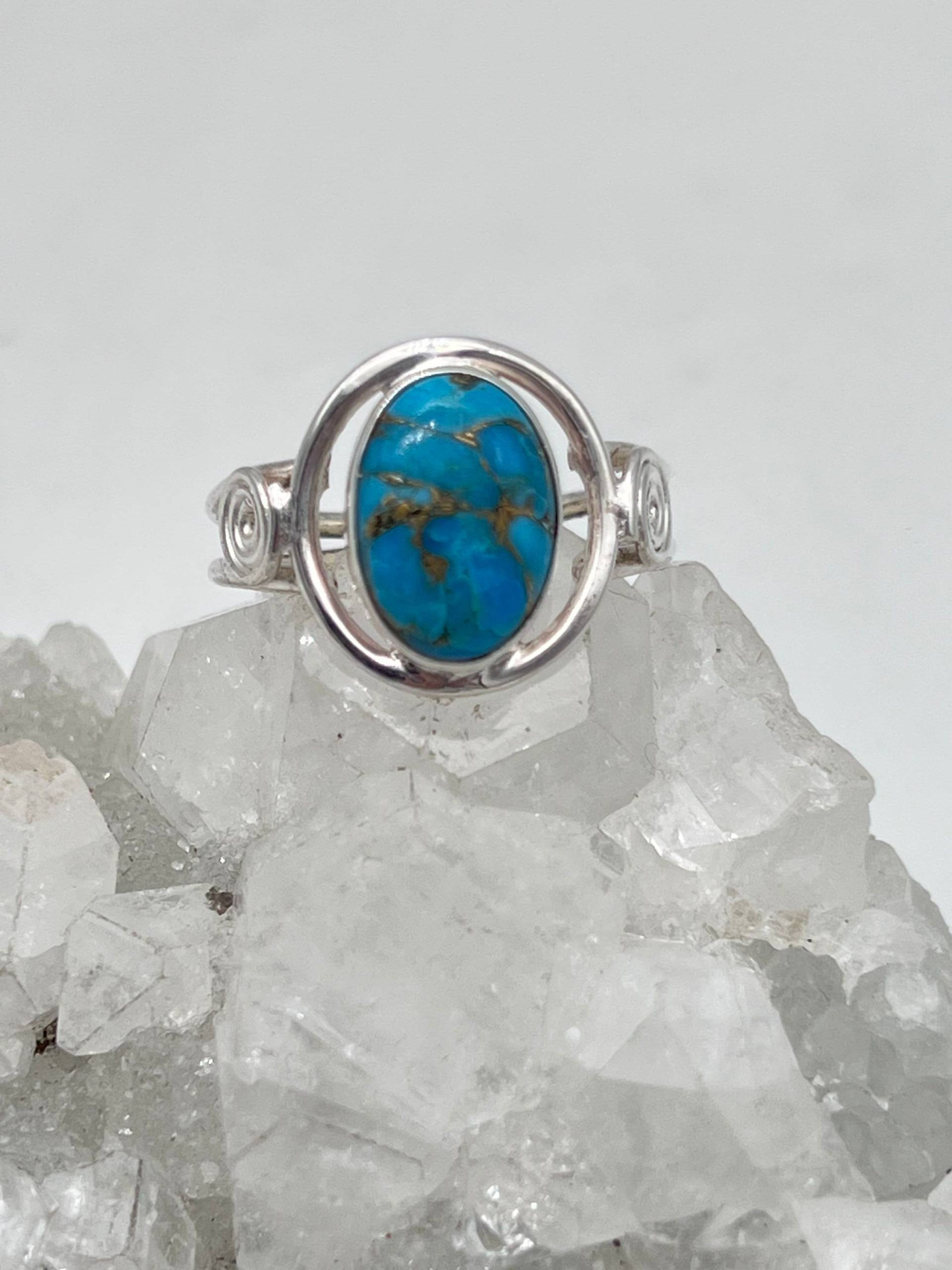 Blauer Kupfer Türkis Ring, Größe 32 1/2 von KarinsForgottenTreas