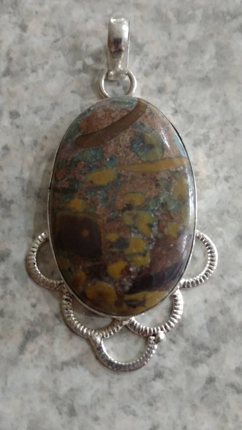 Clearance Bambus Jaspis Anhänger Halskette von KarinsForgottenTreas