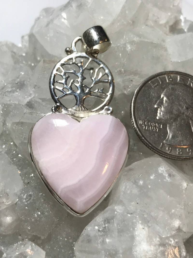 Clearance Herz Pink Mangano Calcit Baum Des Lebens Anhänger von KarinsForgottenTreas