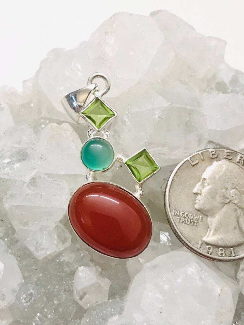 Clearance Karneol, Chalcedon Und Kristall Anhänger von KarinsForgottenTreas