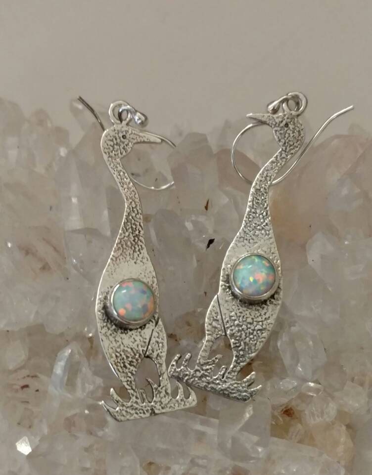 Clearance Opal Kranich Ohrringe von KarinsForgottenTreas