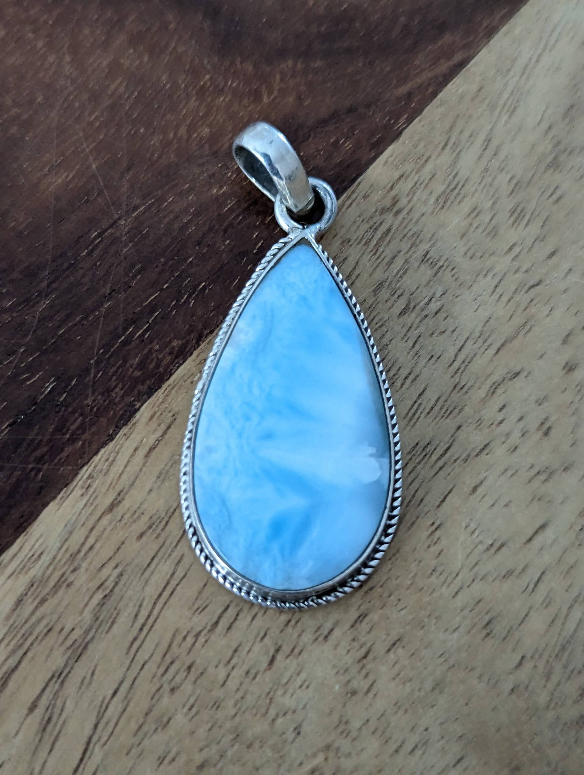 Larimar , Anhänger in Silberfassung von KarinsSchatztruhe