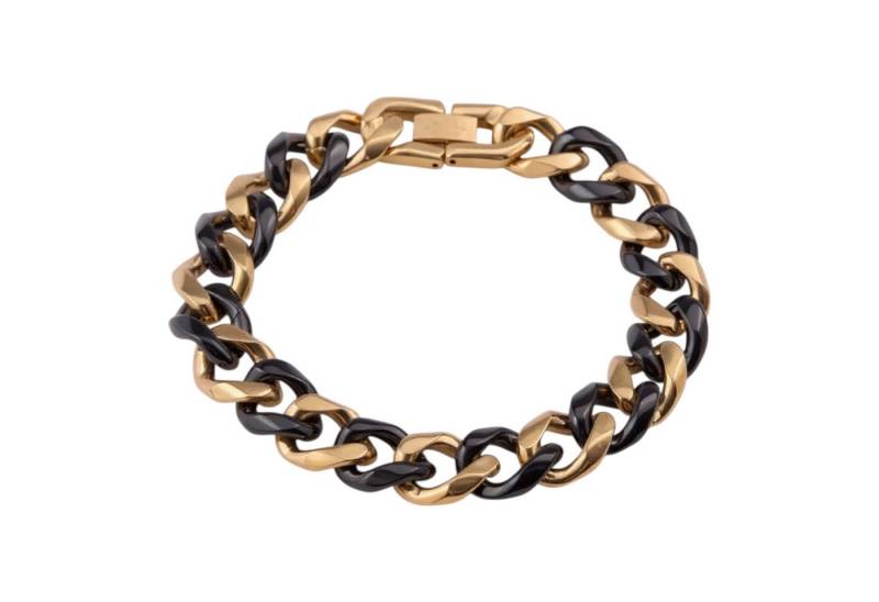 Karisma Schmuck Armband Edelstahlarmband Frauen Panzer Rosé Gold Edelstahl Armband, - Schwarze Keramik Glieder - Hoch Poliert Breite 12mm - BA1060-3 von Karisma Schmuck