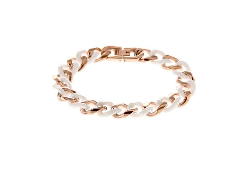 Karisma Schmuck Armband Edelstahlarmband Frauen Panzer Rosé Gold Edelstahl Armband, - Schwarze Keramik Glieder - Hoch Poliert Breite 12mm - BA1060-3 von Karisma Schmuck