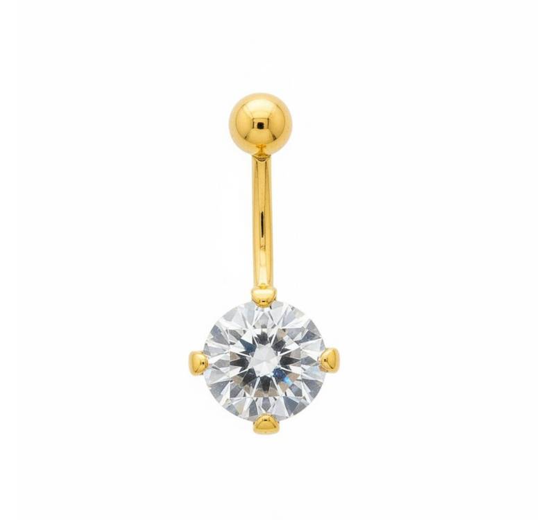 Karisma Schmuck Bauchnabelpiercing Damen Echt Gold 585/14 Karat Bananabell Nabelstecker Gelbgold BG14K204 von Karisma Schmuck