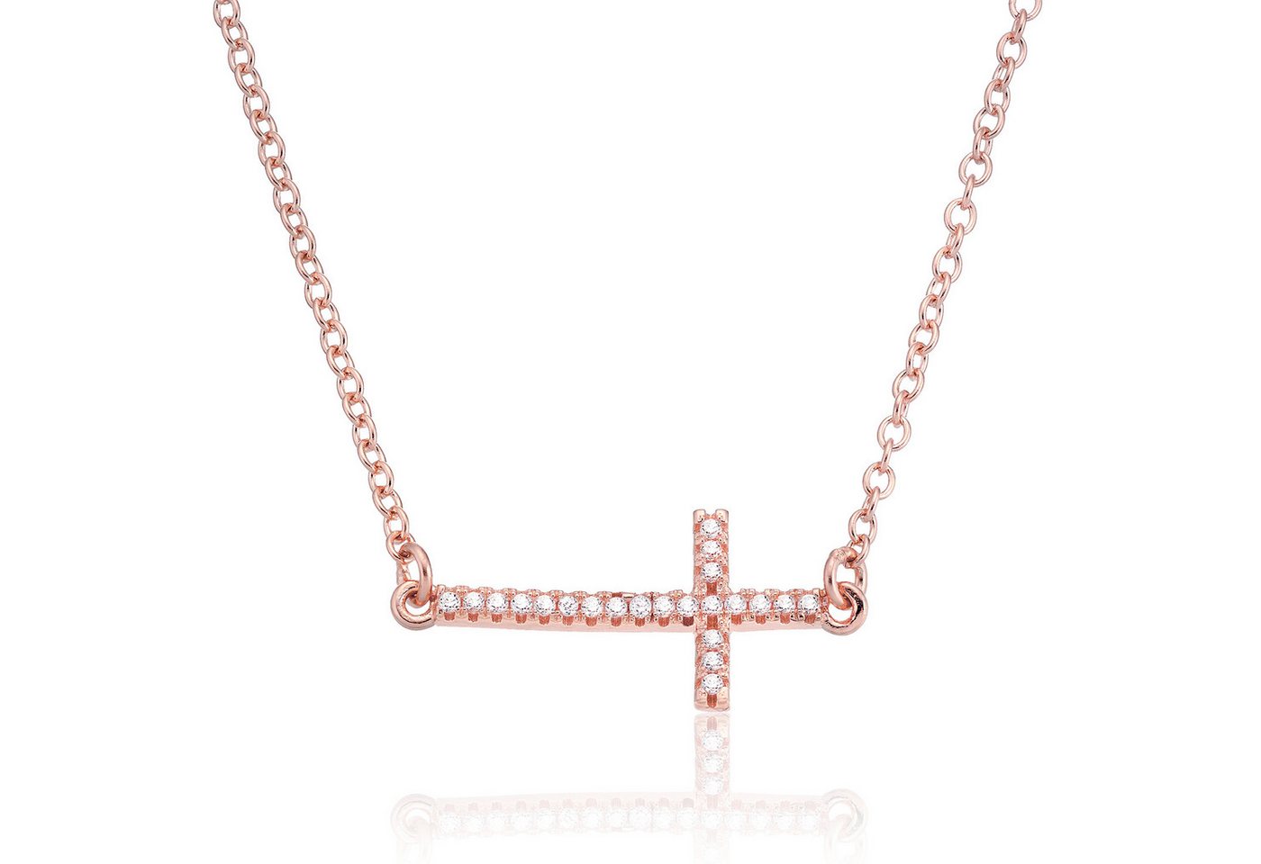Karisma Schmuck Collierkettchen Damen Silber 925 Kreuz Zrikonia Collier Kette mit Verlängerung 5cm von Karisma Schmuck