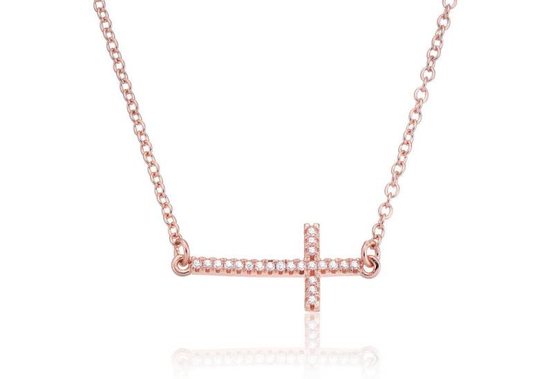 Karisma Schmuck Collierkettchen Damen Silber 925 Kreuz Zrikonia Collier Kette mit Verlängerung 5cm von Karisma Schmuck
