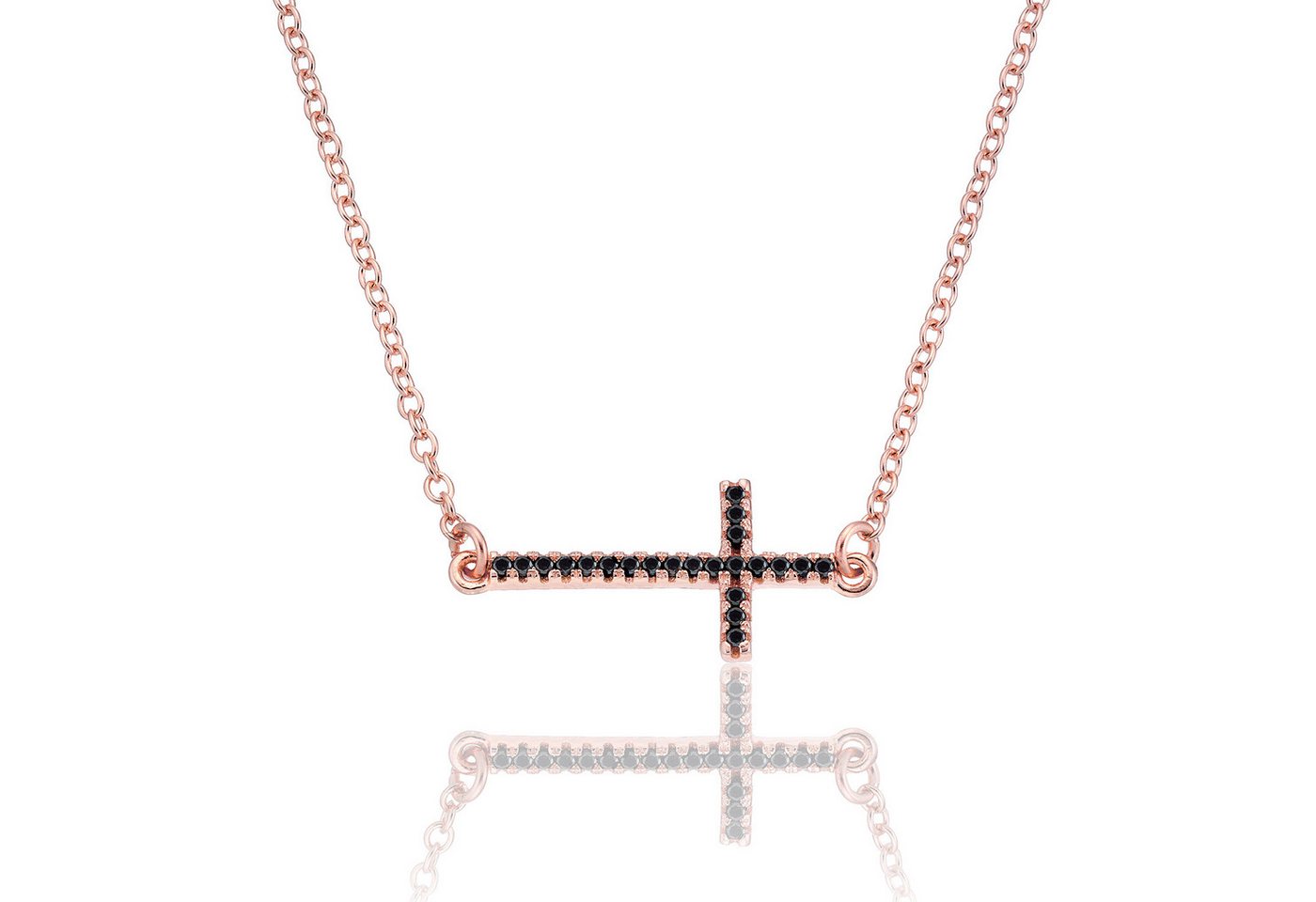 Karisma Schmuck Collierkettchen Damen Silber 925 Kreuz Zrikonia Collier Kette mit Verlängerung 5cm von Karisma Schmuck
