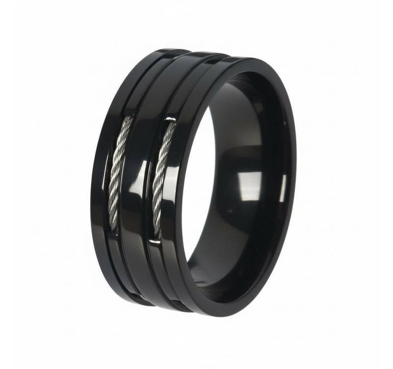 Karisma Schmuck Fingerring Männer Edelstahl 316L Black PVD Herrenring Draht Glänzend RSS510 von Karisma Schmuck