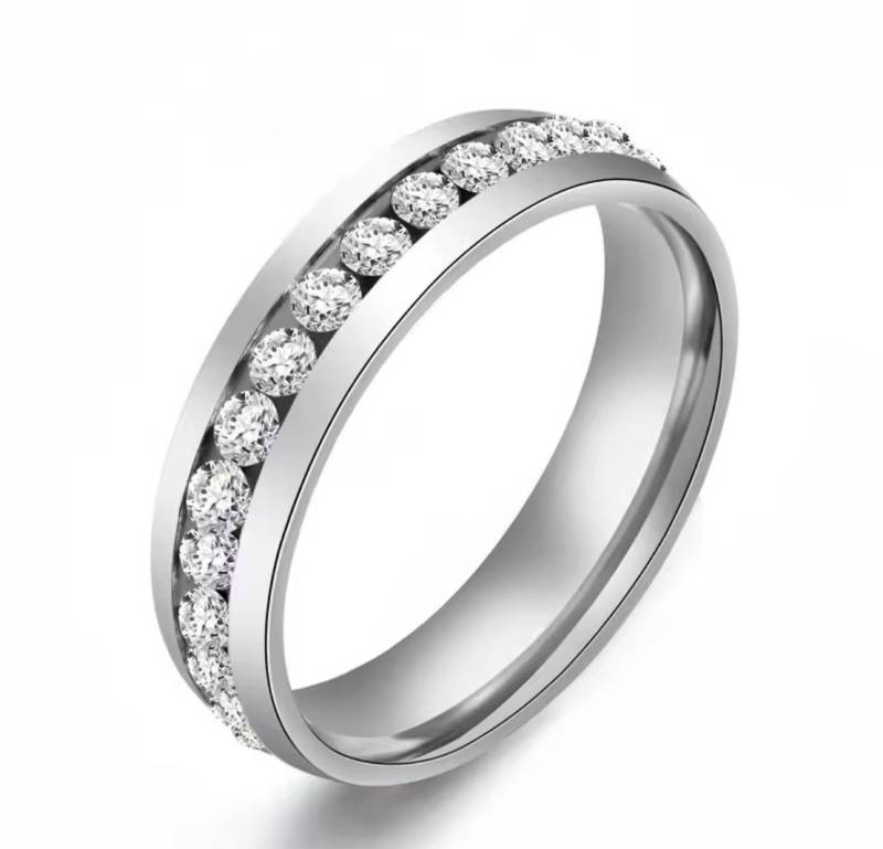 Karisma Schmuck Fingerring Unendlichkeit Trauring Ehering Verlobungsring Hochzeitsring, Edelstahlring Zirkonia SRS636/CZ von Karisma Schmuck