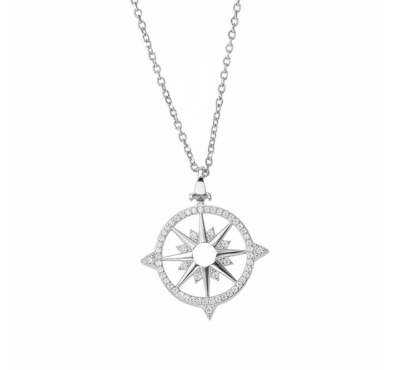 Karisma Schmuck Kettenanhänger Damen Silber 925 Anhänger Anker Rad Zrikonia Collier, Kette mit Verlängerung 5cm - Silber Rhodiniert von Karisma Schmuck