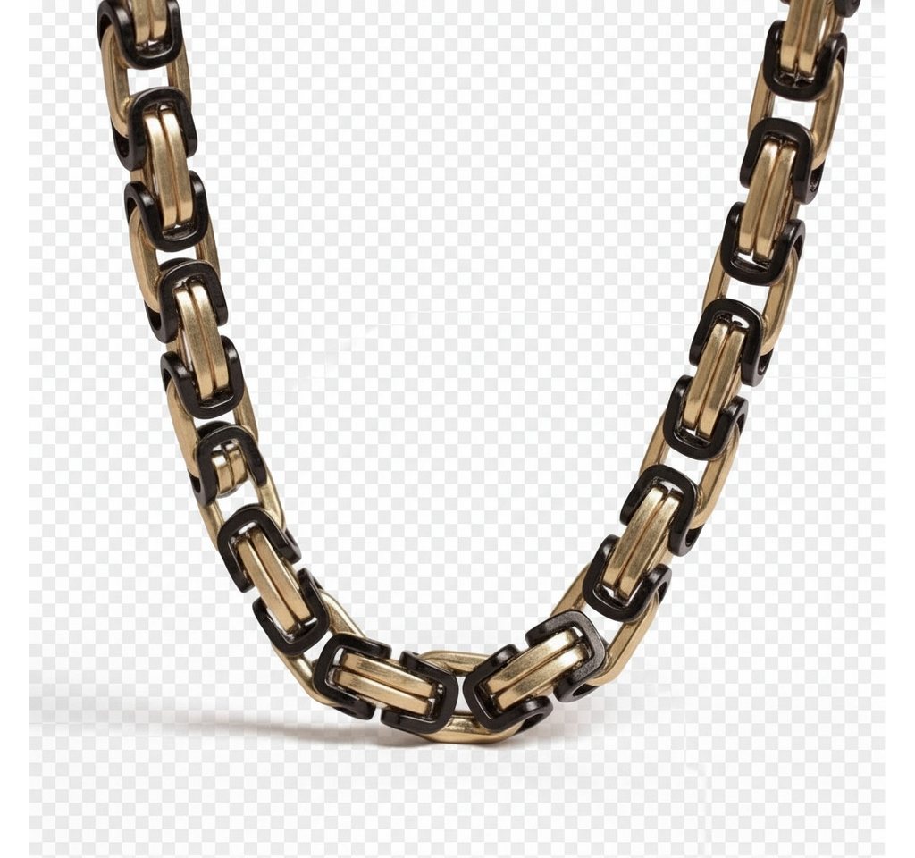 Karisma Schmuck Königskette Männer Edelstahl Gold/Black Halskette Hiphop/Rapper/Iced Out 8mm, Breite 55/60cm Länge Herrenschmuck von Karisma Schmuck