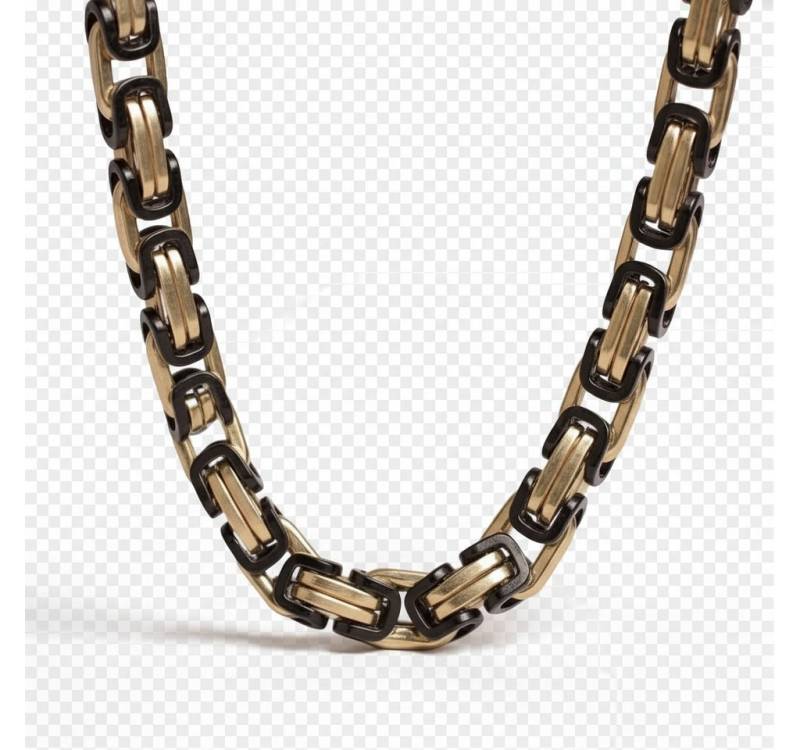 Karisma Schmuck Königskette Männer Edelstahl Gold/Black Halskette Hiphop/Rapper/Iced Out 8mm, Breite 55/60cm Länge Herrenschmuck von Karisma Schmuck