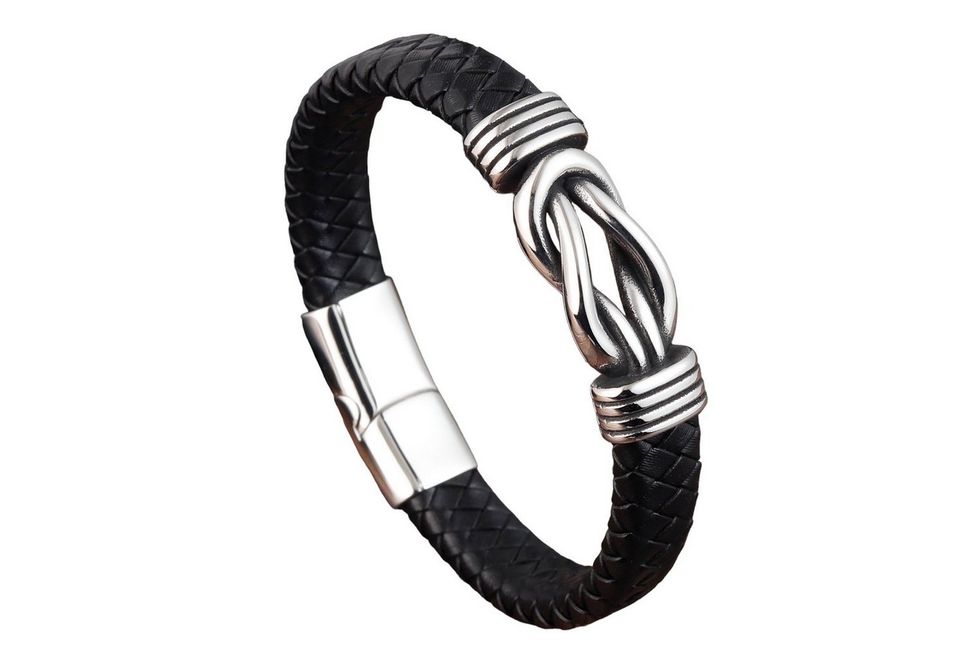 Karisma Schmuck Lederarmband Herren Edelstahl Freundschaft/Frieden Magnet Verschluss 21cm LBS207, Männerschmuck von Karisma Schmuck