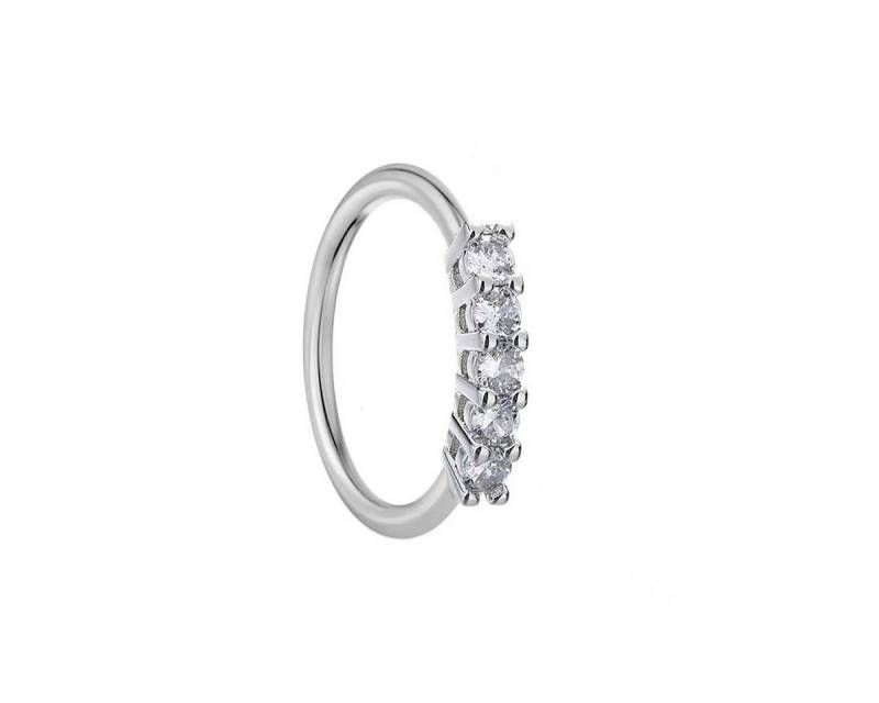 Karisma Schmuck Nasenpiercing Einreihige Frauen mit Öffnung gefälschter Nasenpiercing-Schmuck, Hoop Versilbert 0,4mm Dicke 10mm Größe von Karisma Schmuck