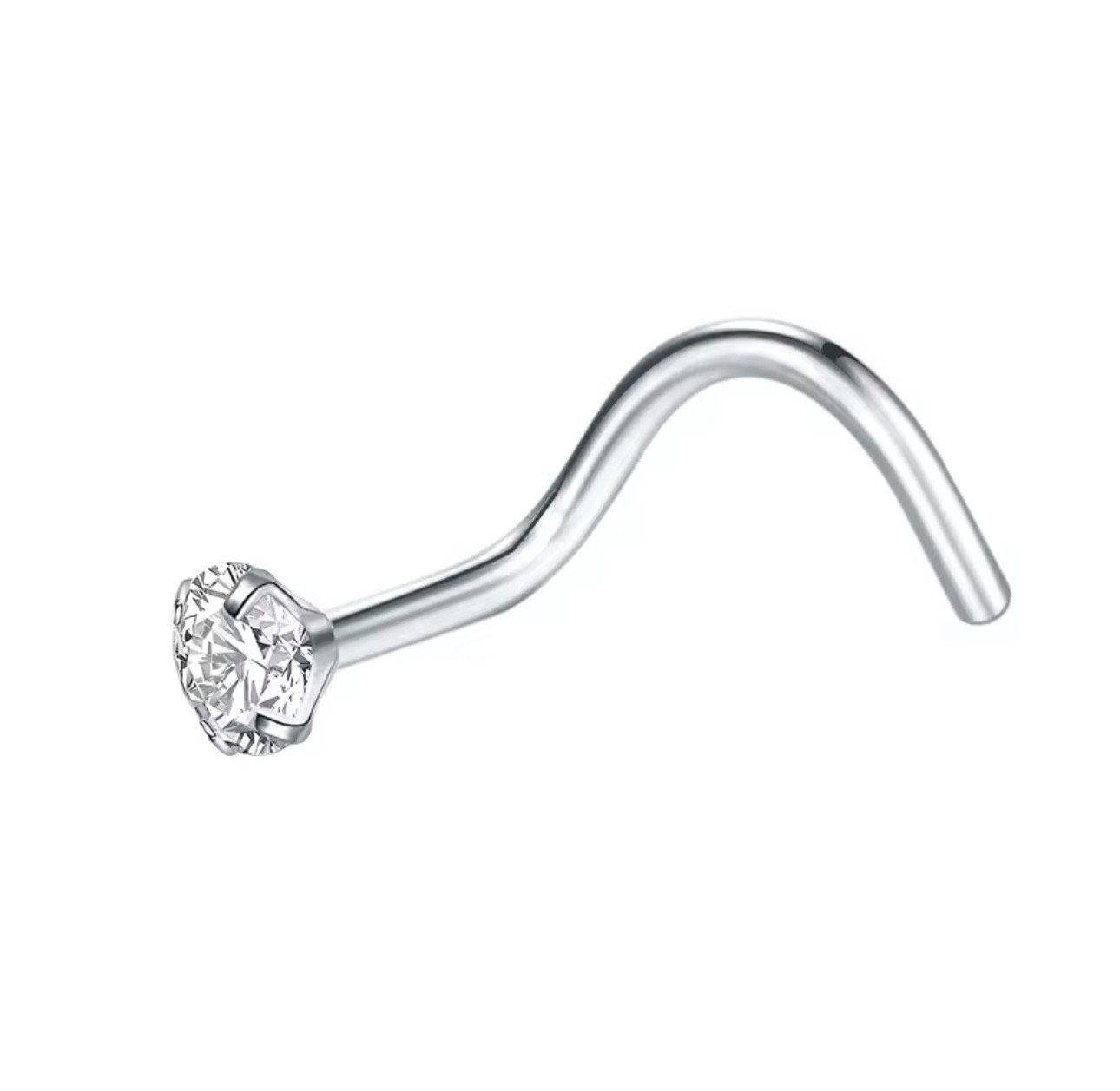 Karisma Schmuck Nasenpiercing aus Titan Nasenstecker mit Kristallstein Prong (Setting) 2/2,5/3mm von Karisma Schmuck