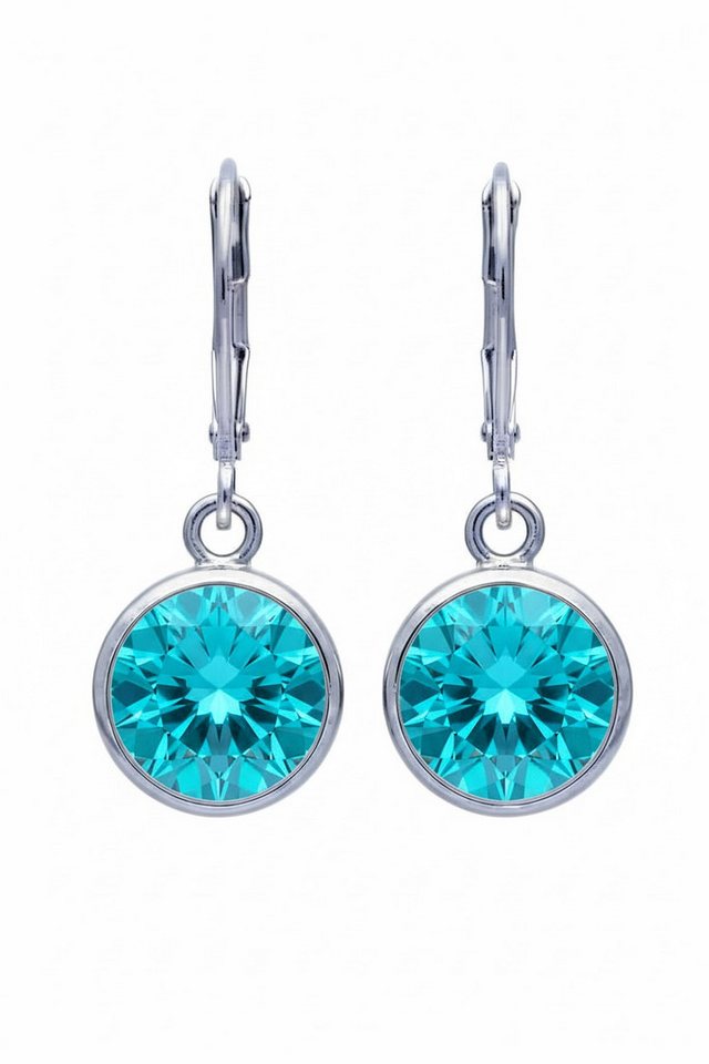 Karisma Schmuck Paar Ohrhänger Damen Silber 925 Ohrringe Ohrhänger Zirkonia 10mm, Steine Klipverschluss von Karisma Schmuck