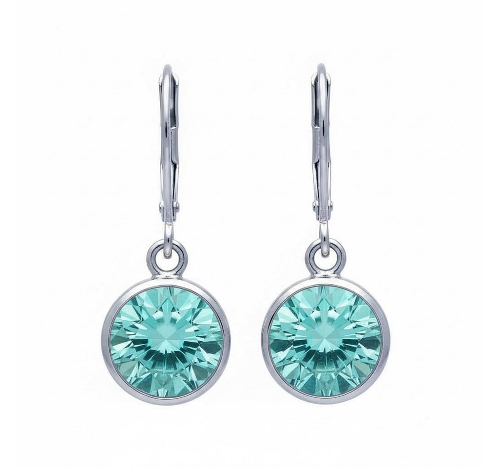 Karisma Schmuck Paar Ohrhänger Damen Silber 925 Ohrringe Ohrhänger Zirkonia 10mm, Steine Klipverschluss von Karisma Schmuck
