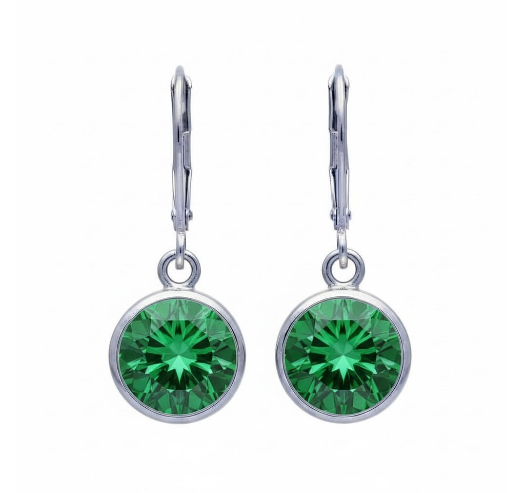 Karisma Schmuck Paar Ohrhänger Damen Silber 925 Ohrringe Ohrhänger Zirkonia 10mm, Steine Klipverschluss von Karisma Schmuck
