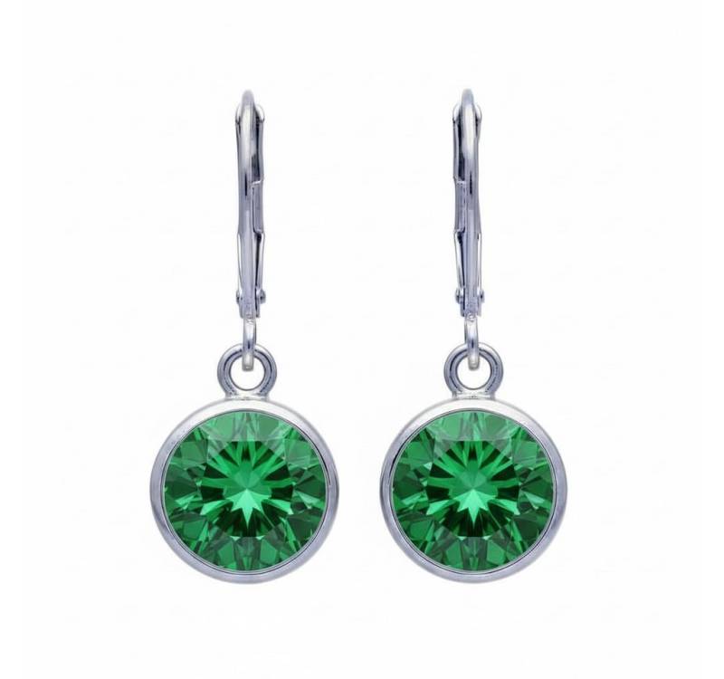 Karisma Schmuck Paar Ohrhänger Damen Silber 925 Ohrringe Ohrhänger Zirkonia 10mm, Steine Klipverschluss von Karisma Schmuck