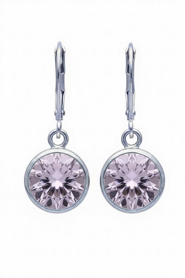Karisma Schmuck Paar Ohrhänger Damen Silber 925 Ohrringe Ohrhänger Zirkonia 10mm, Steine Klipverschluss von Karisma Schmuck