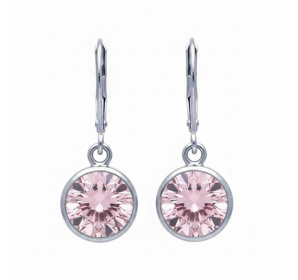 Karisma Schmuck Paar Ohrhänger Damen Silber 925 Ohrringe Ohrhänger Zirkonia 10mm, Steine Klipverschluss von Karisma Schmuck